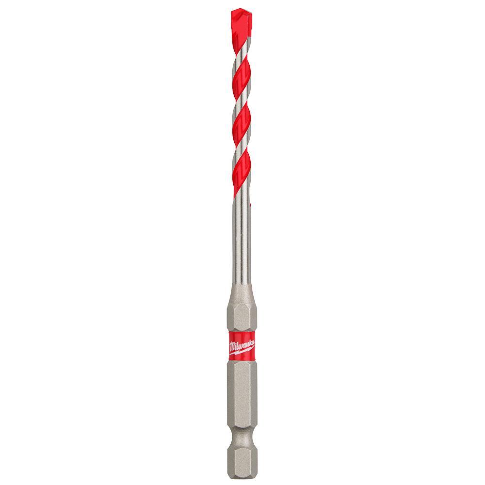 Milwaukee® 48-20-9105 SHOCKWAVE™ Single Ended Hammer Drill Bit, 3/16 in Drill Bit, 1/4 in Hex Shank, 2 in D Cutting, Carbide Cutting Edge, 4 in OAL