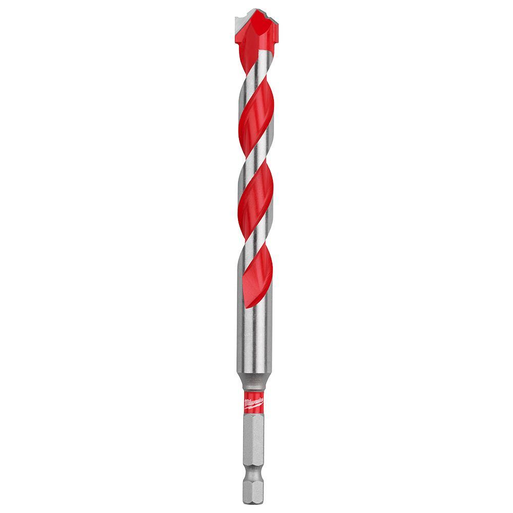 Milwaukee® 48-20-9130 SHOCKWAVE™ Single Ended Hammer Drill Bit, 1/2 in Drill Bit, 1/4 in Hex Shank, 4 in D Cutting, Carbide Cutting Edge, 6 in OAL