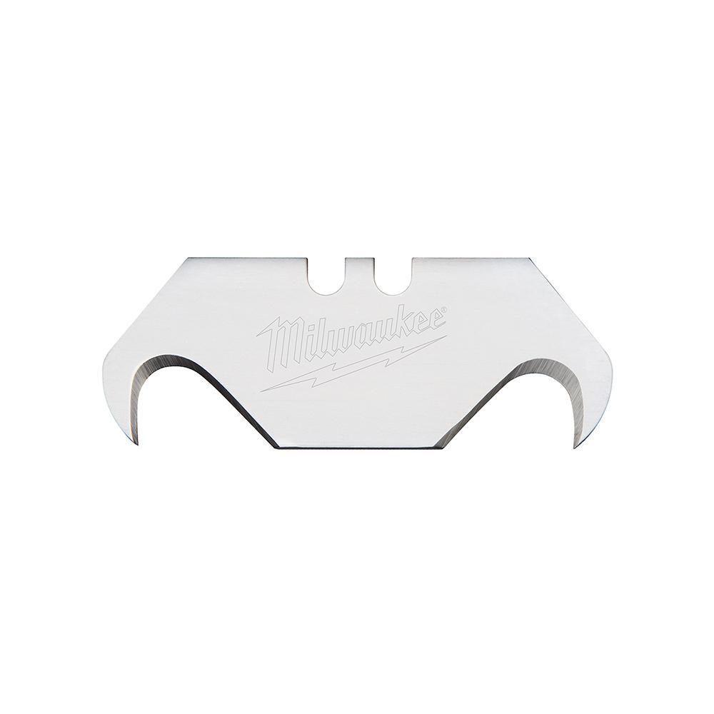 Milwaukee® 48-22-1932 5-Piece Double Ended Utility Knife Blade, Micro Carbide Metal, Hook, Sharp Point, 1-7/8 in L x 3/4 in W Blade, Compatible With: Milwaukee® Most Standard Utility Knives, 0.025 in THK