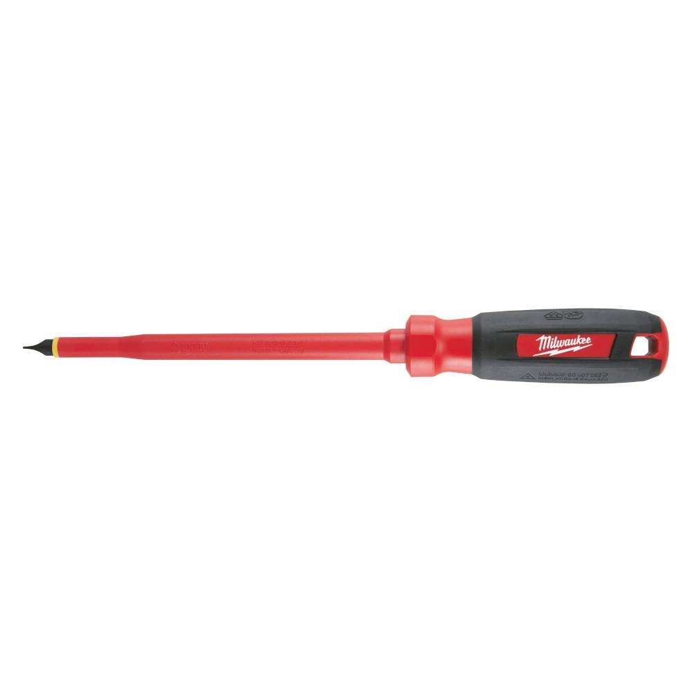 Milwaukee® 48-22-2222 Screwdriver, 5/16 in Slotted Point, Steel Shank, 11 in OAL, Plastic/Rubber Handle, ASTM F1505-10
