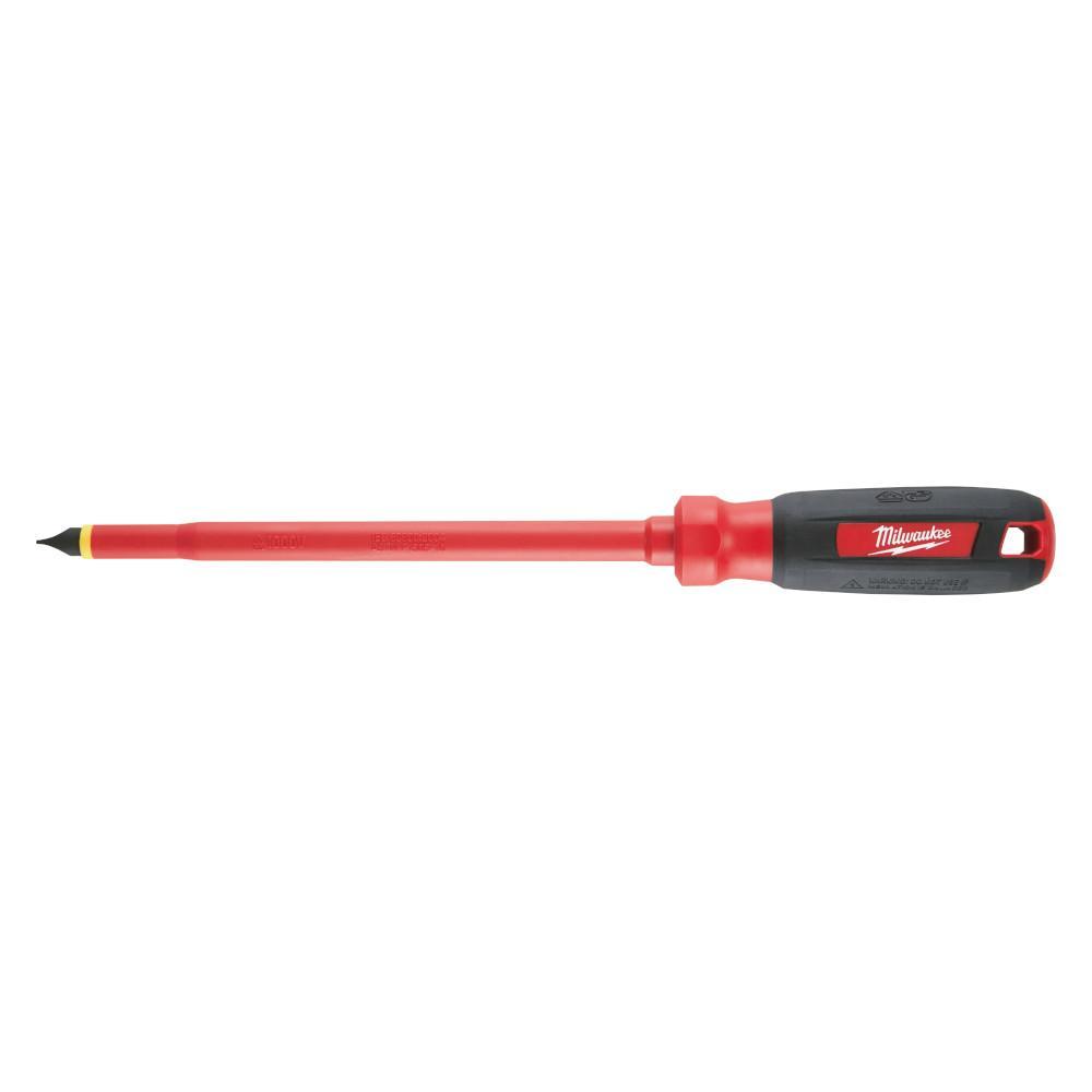 Milwaukee® 48-22-2223 Screwdriver, 3/8 in Slotted Point, Steel Shank, 12 in OAL, Plastic/Rubber Handle, ASTM F1505-10