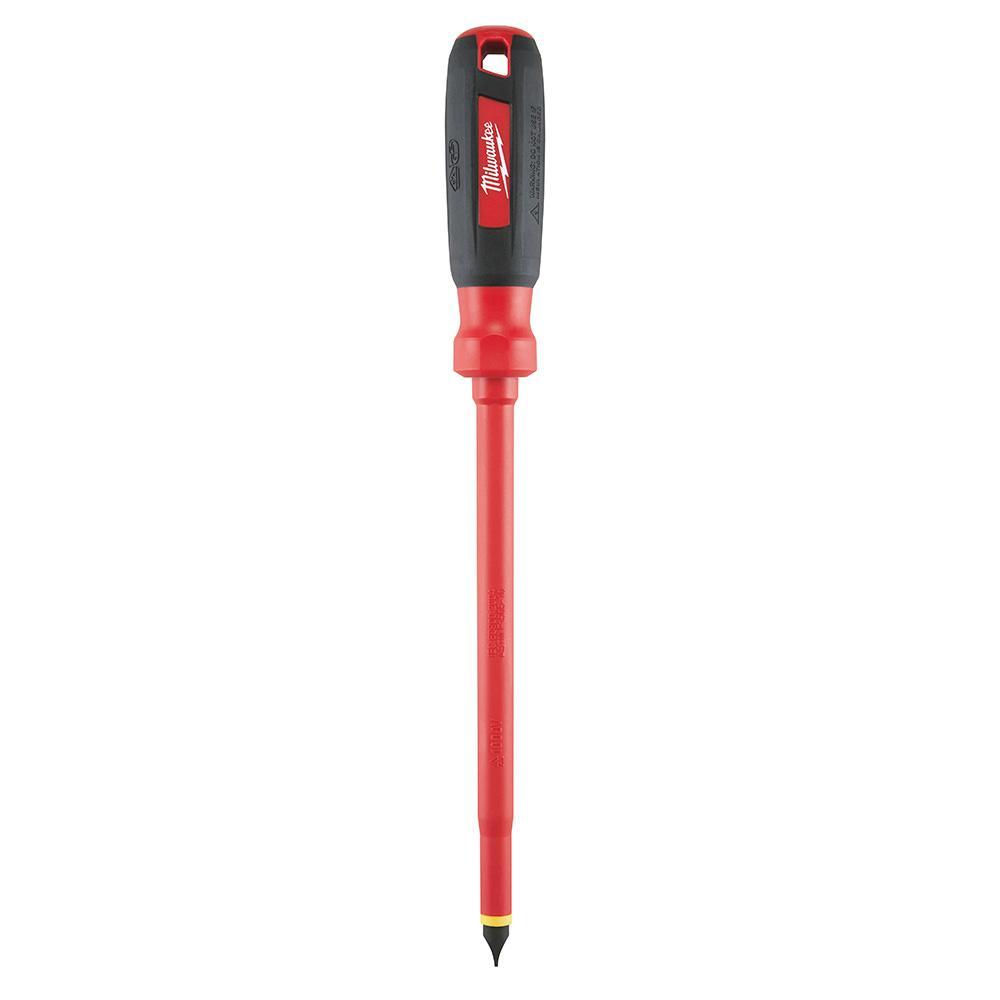 Milwaukee® 48-22-2224 Screwdriver, 3/8 in Slotted Point, Steel Shank, 14 in OAL, Plastic/Rubber Handle, ASTM F1505-10