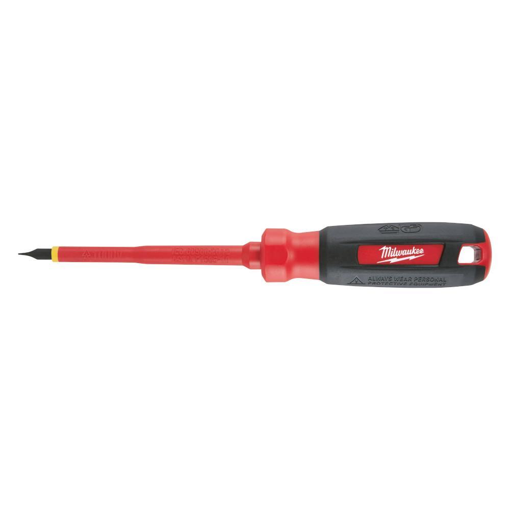 Milwaukee® 48-22-2231 Screwdriver, 3/16 in Cabinet Point, Steel Shank, 8 in OAL, Plastic/Rubber Handle, ASTM F1505-10