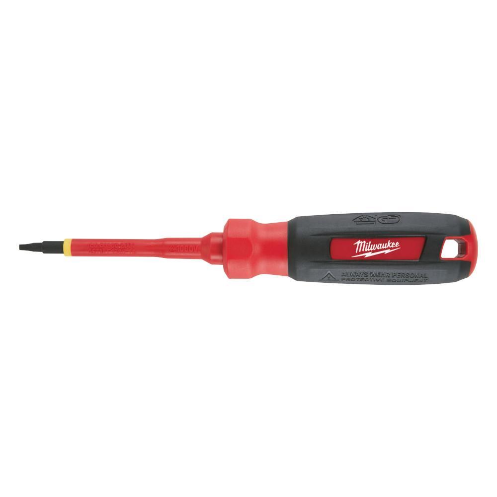 Milwaukee® 48-22-2251 Screwdriver, #1 Square Point, Steel Shank, 7 in OAL, Plastic/Rubber Handle, ASTM F1505-10