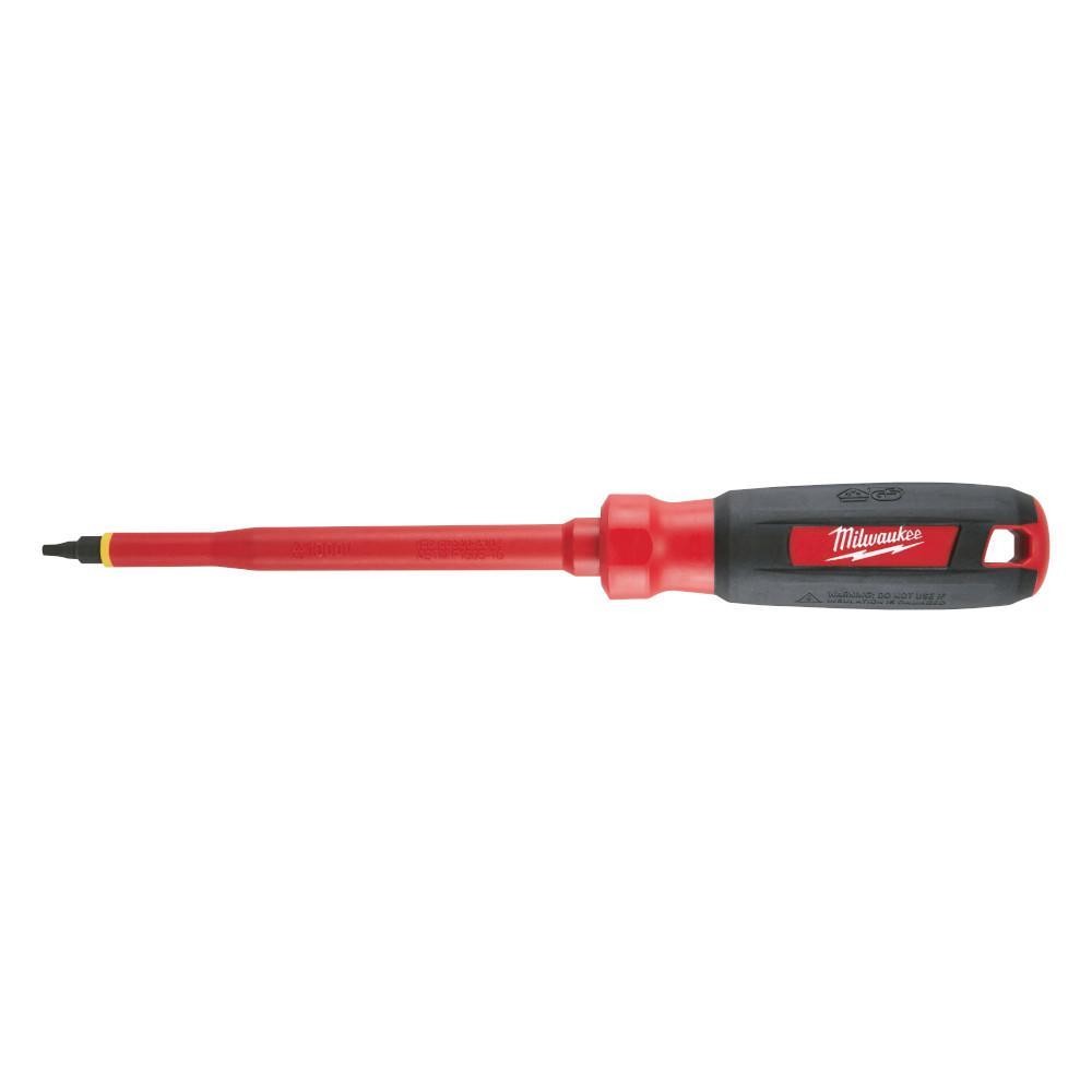 Milwaukee® 48-22-2253 Screwdriver, #3 Square Point, Steel Shank, 10 in OAL, Plastic/Rubber Handle, ASTM F1505-10