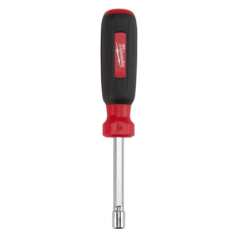 Milwaukee® 48-22-2433 Nut Driver, 6 mm, Hex/Hollow Shank, Black/Red, Polished Chrome