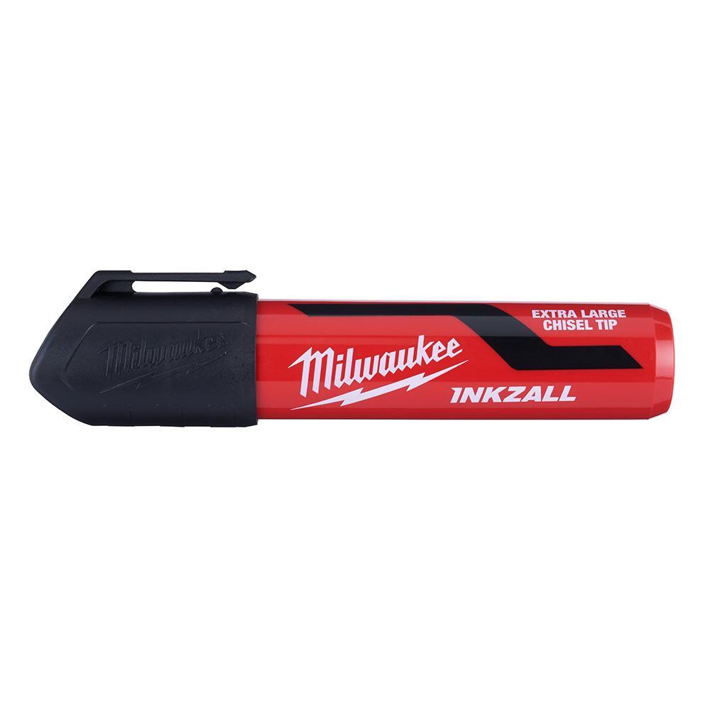Milwaukee® INKZALL™ 48-22-3260 Permanent Marker, Extra Large Chisel Tip, Plastic, Black