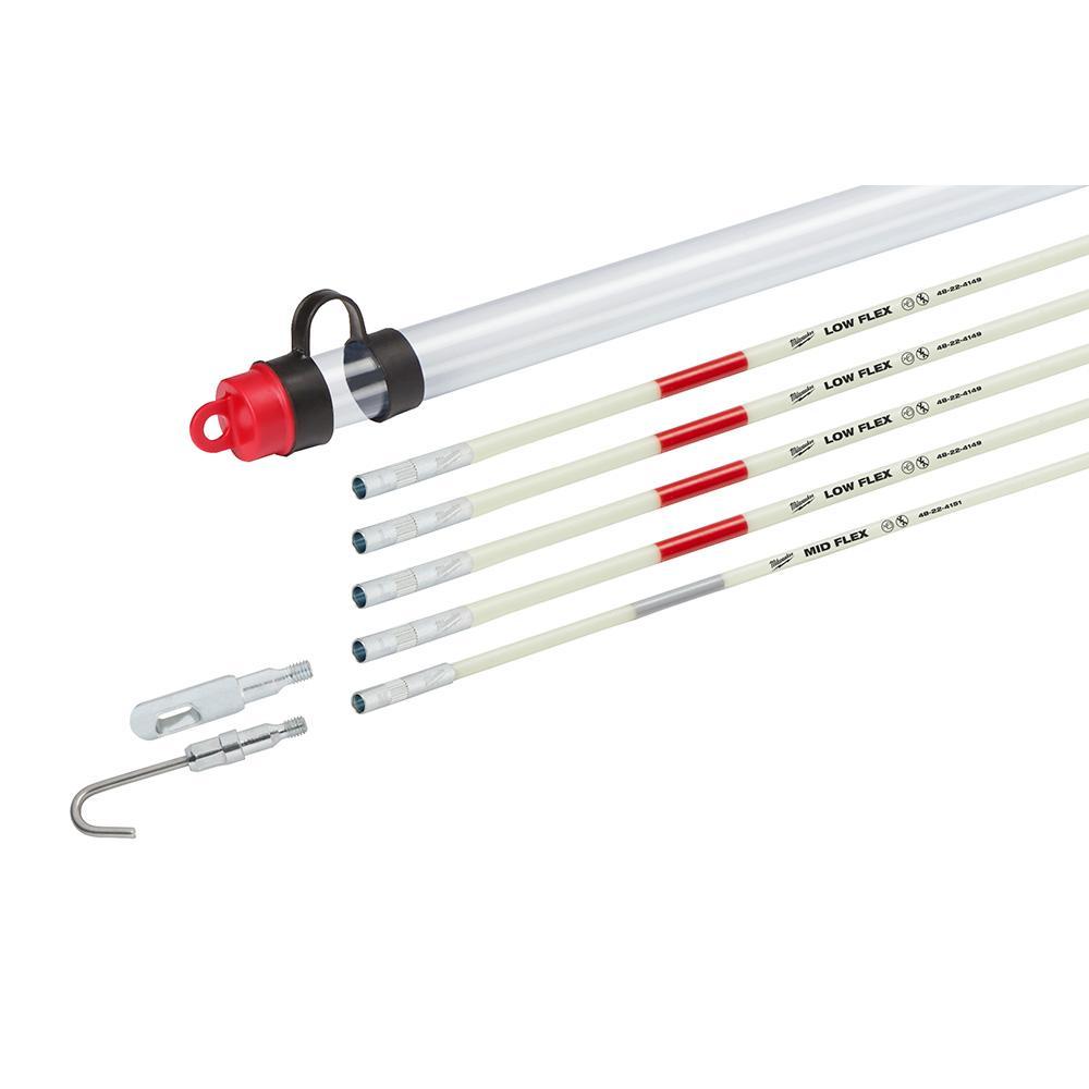 Milwaukee® 48-22-4160 Combo Fish Stick Kit, 25 ft L, Fiberglass, White