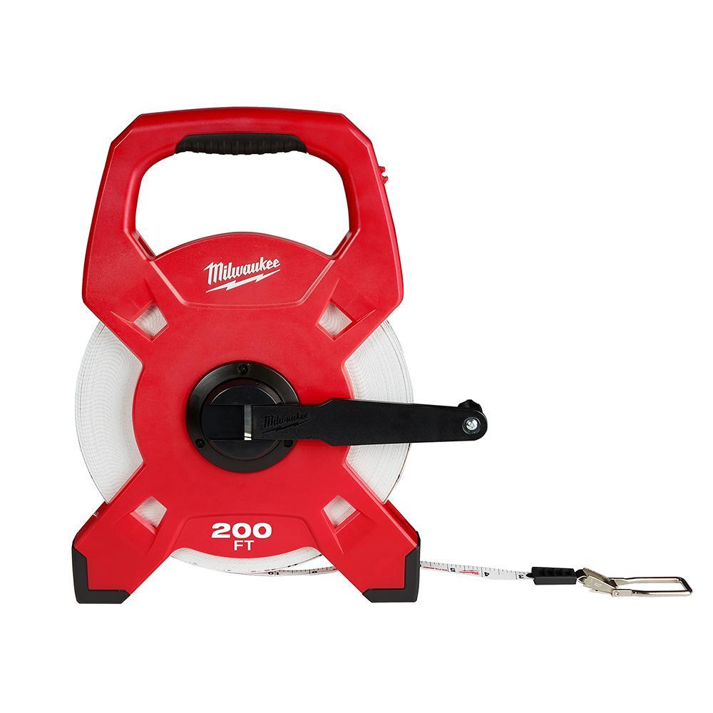 Milwaukee® 48-22-5302 Long Measuring Tape, 200 ft L x 1/2 in W Blade, Fiberglass Blade, 1/10 in Graduation