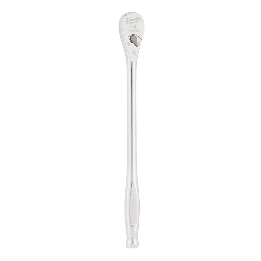 Milwaukee® 48-22-9005 Slim Profile Ratchet, 1/4 in Drive, 9 in OAL, Steel, Polished Chrome