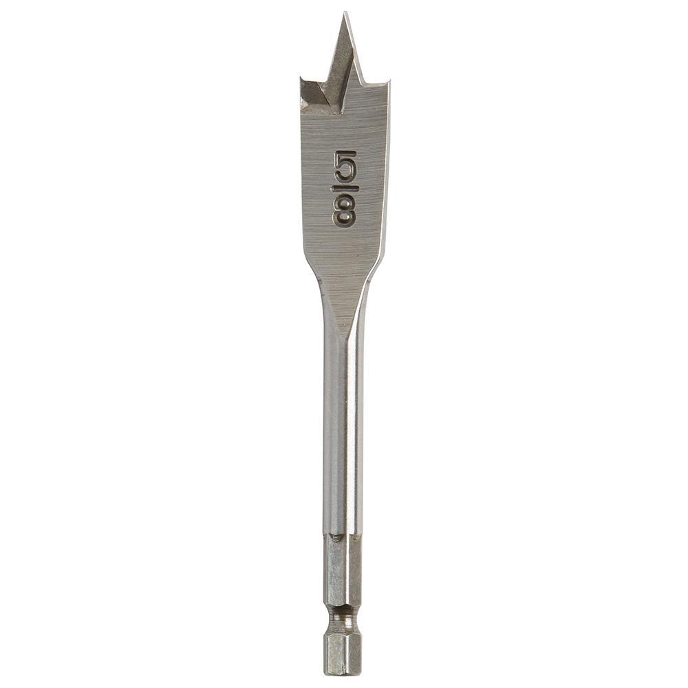 Milwaukee® 48-27-0007 Spade Boring Bit, 5/8 in Dia, 4-1/2 in OAL, Flat Flute, 1/4 in Shank