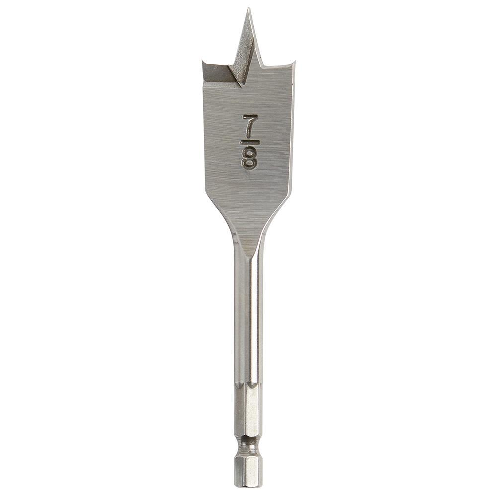 Milwaukee® 48-27-0011 Spade Boring Bit, 7/8 in Dia, 4-1/2 in OAL, Flat Flute, 1/4 in Shank