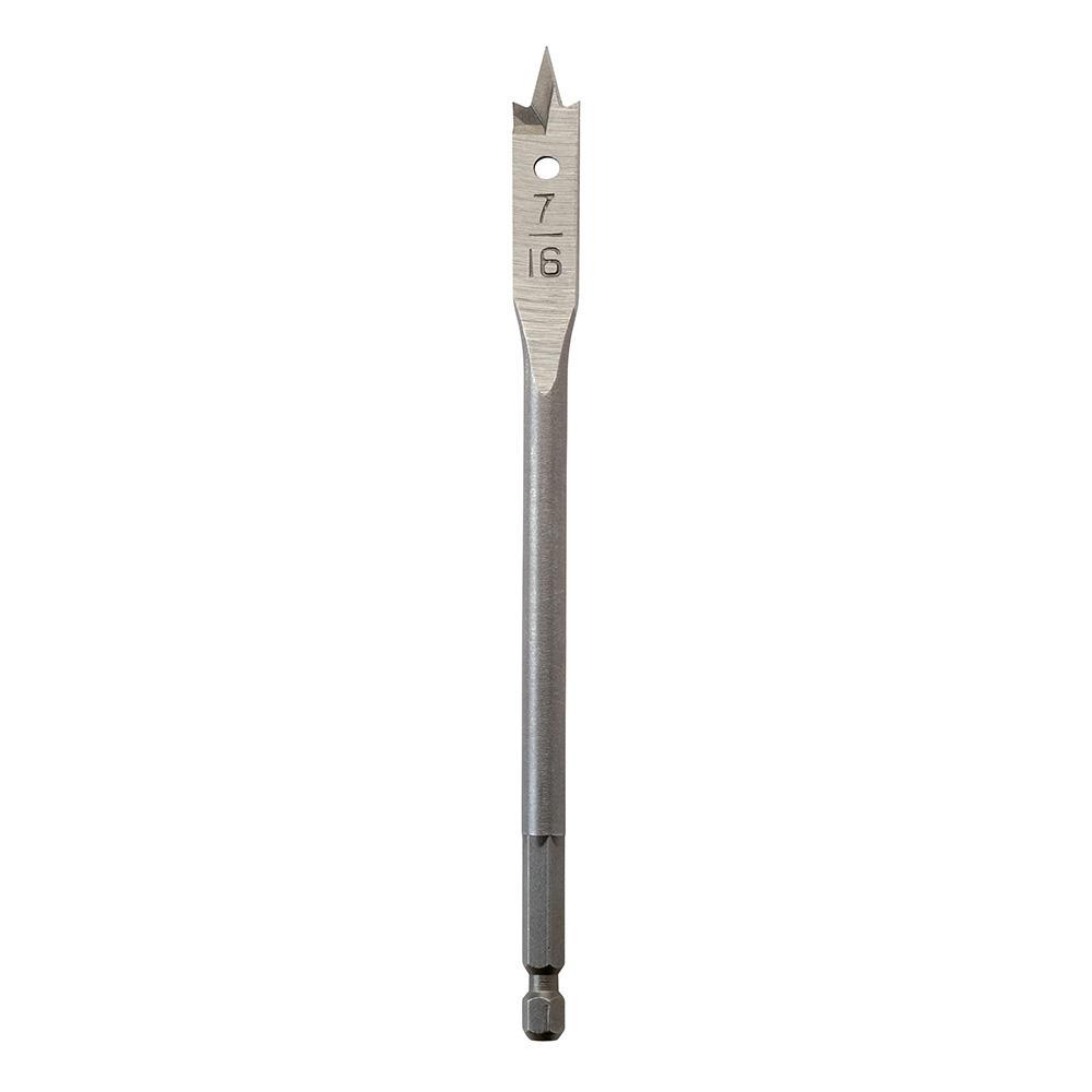 Milwaukee® 48-27-0441 Flat Boring Bit, 7/16 in Dia, 6 in OAL, Flat Flute, 1/4 in Shank