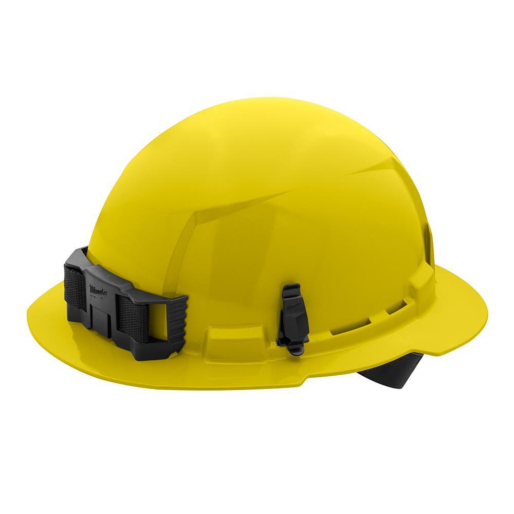 Milwaukee® 48-73-1103 Full Brim Hard Hat, 6-1/2 in Fits Mini Hat, 8-1/2 in Fits Max Hat, HDPE, 4-Point Ratchet Suspension, ANSI Electrical Class Rating: Class E, ANSI Impact Rating: ANSI/ISEA Z89.1 Type I, Quick Adjustment