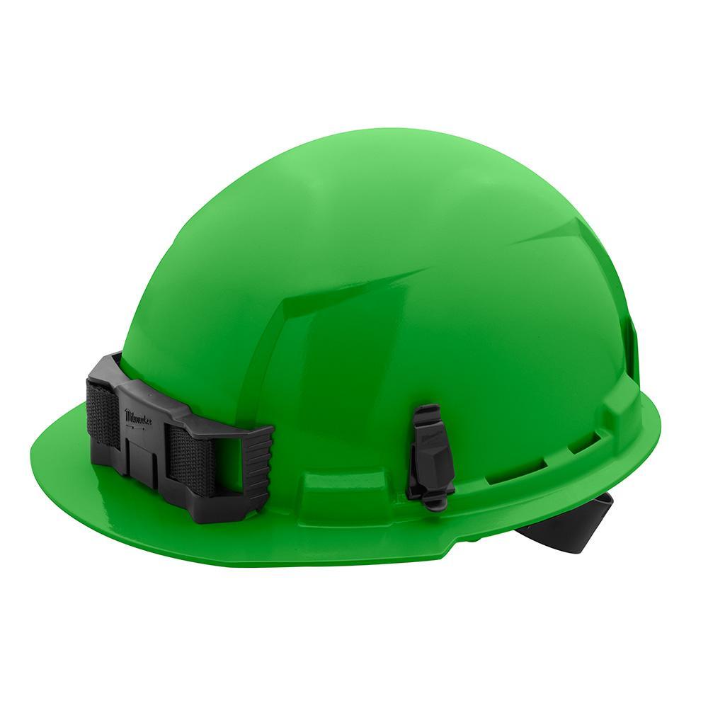 Milwaukee® 48-73-1106 Front Brim Hard Hat, 6-1/2 in Fits Mini Hat, 8-1/2 in Fits Max Hat, HDPE, 4-Point Ratchet Suspension, ANSI Electrical Class Rating: Class E, ANSI Impact Rating: ANSI/ISEA Z89.1 Type I, Quick Adjustment