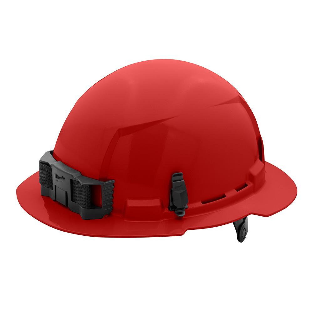 Milwaukee® 48-73-1129 Full Brim Hard Hat, 6-1/2 in Fits Mini Hat, 8-1/2 in Fits Max Hat, HDPE, 6-Point Ratchet Suspension, ANSI Electrical Class Rating: Class E, ANSI Impact Rating: ANSI/ISEA Z89.1 Type I, Quick Adjustment