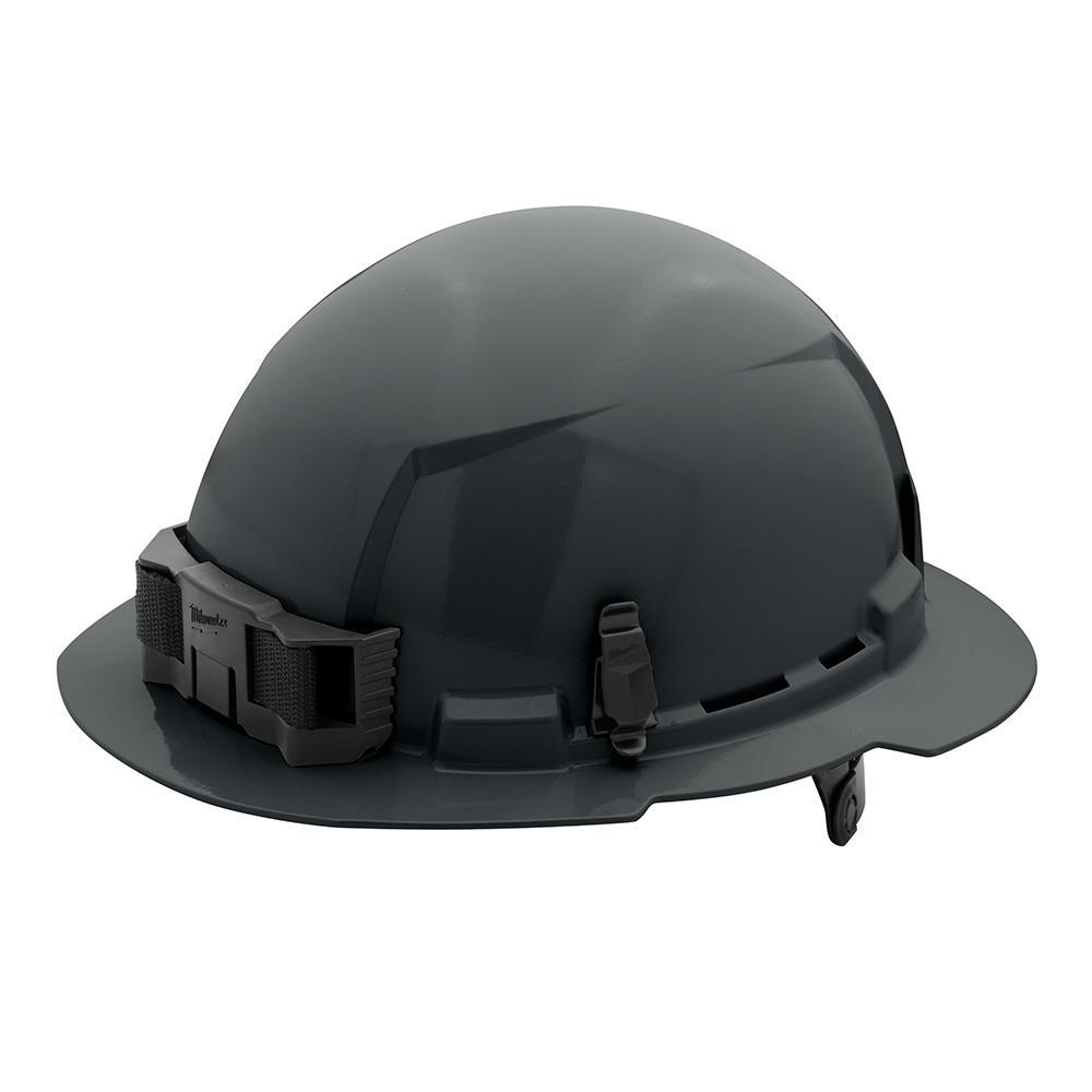 Milwaukee® 48-73-1135 Full Brim Hard Hat, 6-1/2 in Fits Mini Hat, 8-1/2 in Fits Max Hat, HDPE, 6-Point Ratchet Suspension, ANSI Electrical Class Rating: Class E, ANSI Impact Rating: ANSI/ISEA Z89.1 Type I, Quick Adjustment