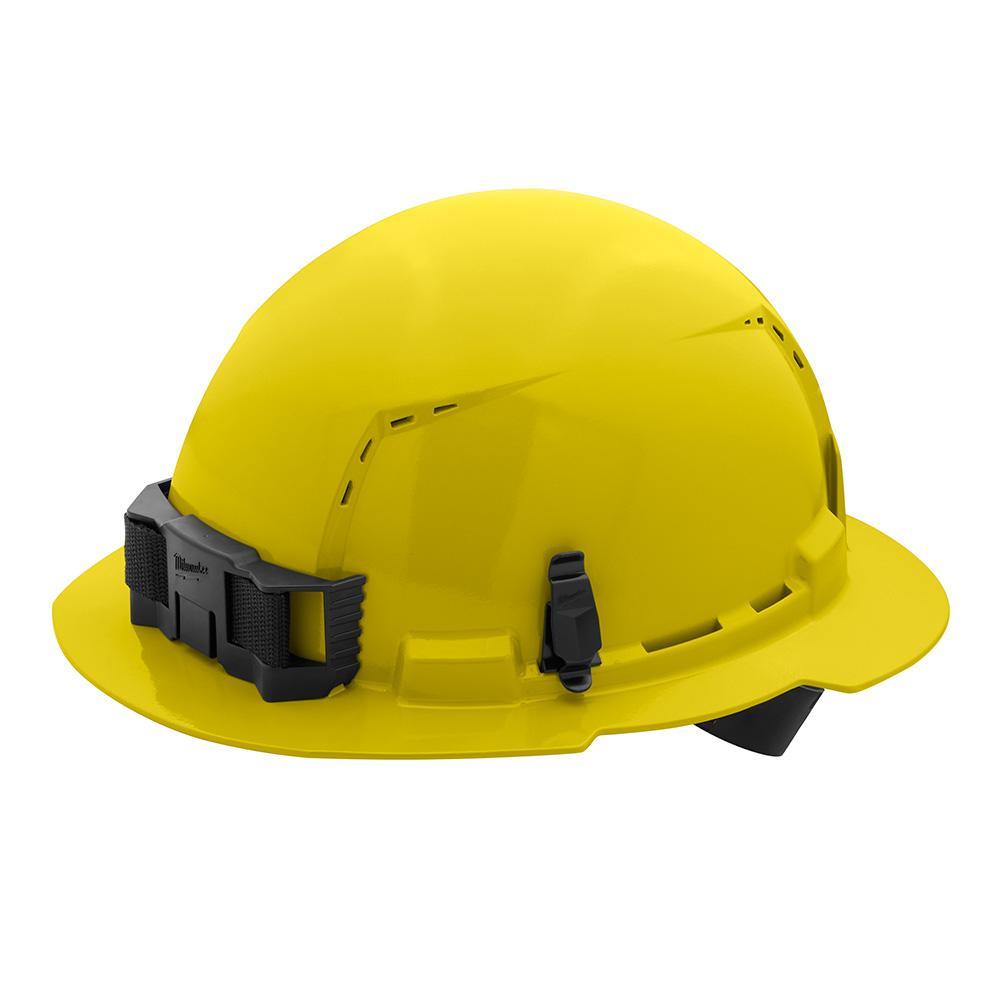 Milwaukee® 48-73-1203 Full Brim Vented Hard Hat, 6-1/2 in Fits Mini Hat, 8-1/2 in Fits Max Hat, HDPE, 4-Point Ratchet Suspension, ANSI Electrical Class Rating: Class C, ANSI Impact Rating: ANSI/ISEA Z89.1 Type I, Quick Adjustment