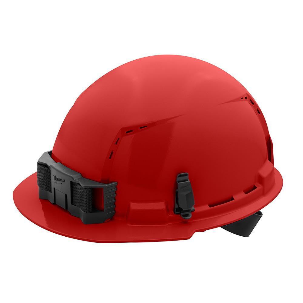 Milwaukee® 48-73-1208 Front Brim Vented Hard Hat, 6-1/2 in Fits Mini Hat, 8-1/2 in Fits Max Hat, HDPE, 4-Point Ratchet Suspension, ANSI Electrical Class Rating: Class C, ANSI Impact Rating: ANSI/ISEA Z89.1 Type I, Quick Adjustment