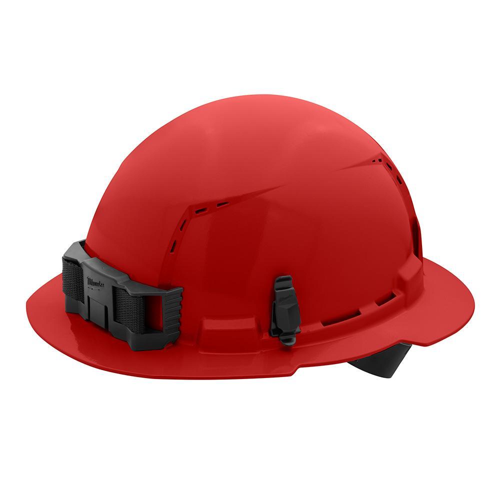 Milwaukee® 48-73-1209 Full Brim Vented Hard Hat, 6-1/2 in Fits Mini Hat, 8-1/2 in Fits Max Hat, HDPE, 4-Point Ratchet Suspension, ANSI Electrical Class Rating: Class C, ANSI Impact Rating: ANSI/ISEA Z89.1 Type I, Quick Adjustment