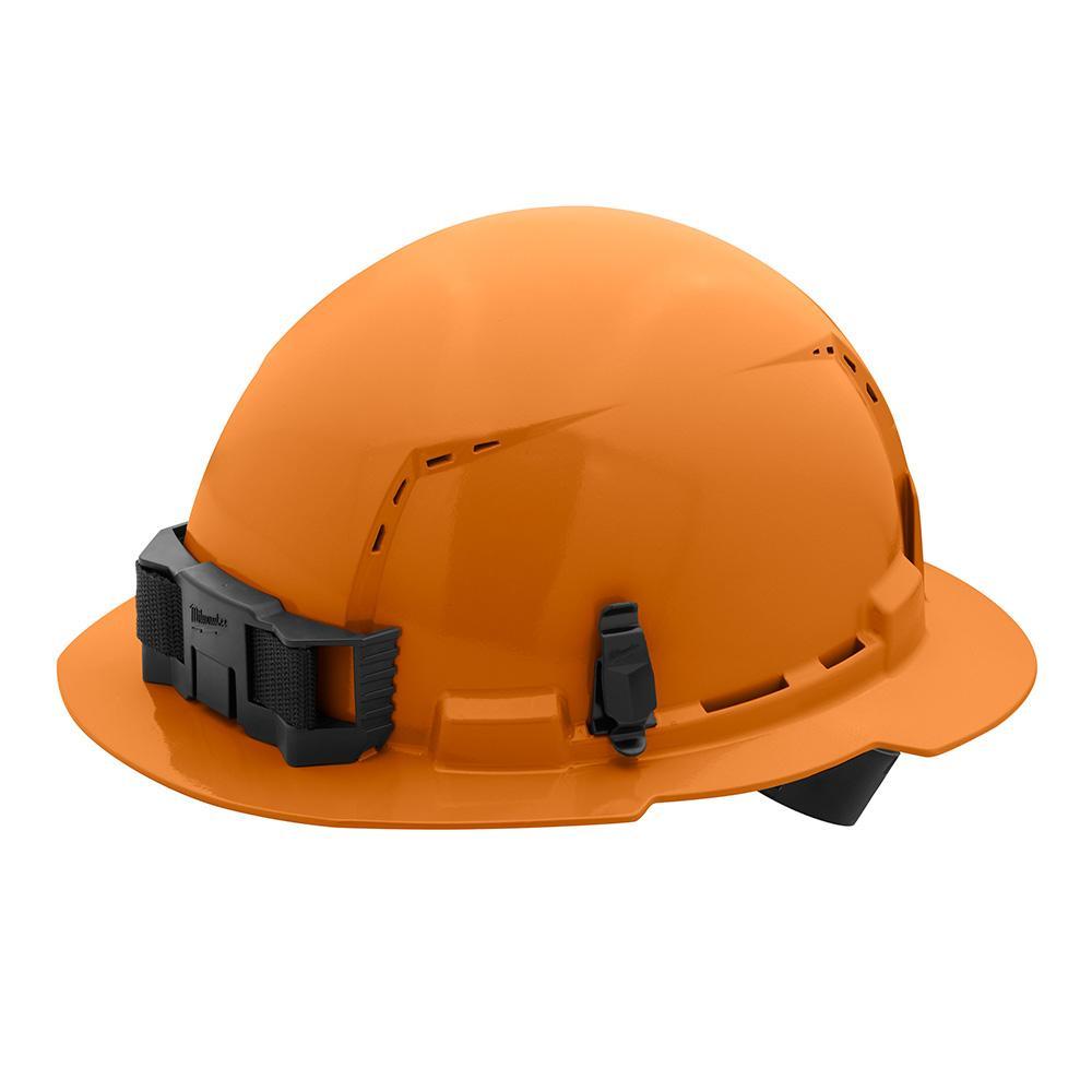 Milwaukee® 48-73-1213 Full Brim Vented Hard Hat, 6-1/2 in Fits Mini Hat, 8-1/2 in Fits Max Hat, HDPE, 4-Point Ratchet Suspension, ANSI Electrical Class Rating: Class C, ANSI Impact Rating: ANSI/ISEA Z89.1 Type I, Quick Adjustment