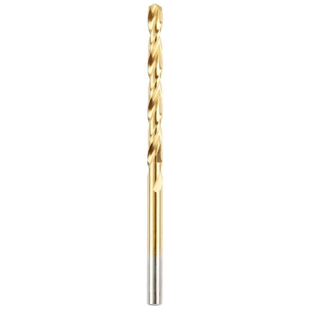 Milwaukee® Thunderbolt® 48-89-2208 Jobber Length Drill Bit, 11/64 in Drill - Fraction, 0.1719 in Drill - Decimal Inch, 135 deg Point, Steel, Titanium Coated