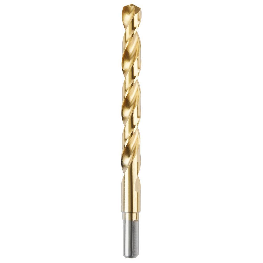 Milwaukee® Thunderbolt® Secure-Grip™ 48-89-2225 Jobber Length Drill Bit, 7/16 in Drill - Fraction, 0.4375 in Drill - Decimal Inch, 135 deg Point, Steel, Titanium Coated