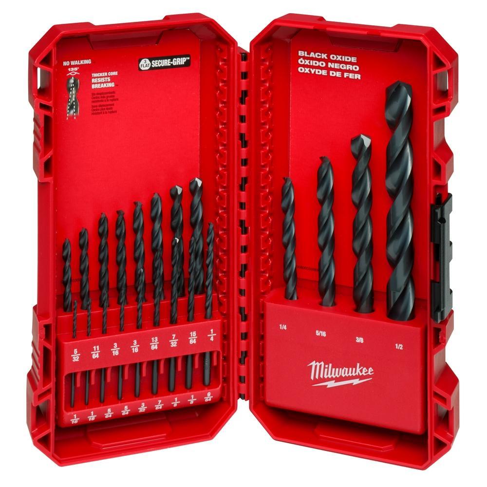 Milwaukee® Thunderbolt® Secure-Grip™ 48-89-2801 Drill Bit Set, 21 Pieces, Black Oxide