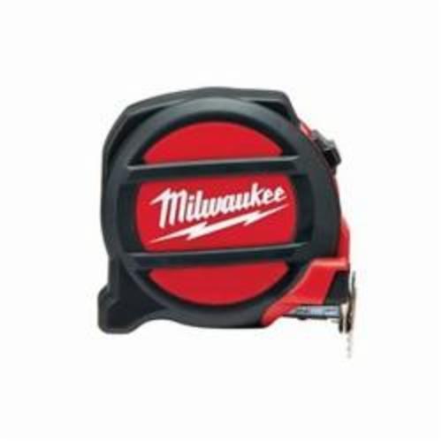 Milwaukee® 48-22-5226 Heavy Duty Measuring Tape With Belt Clip, 26 ft L x 1-1/16 in W Blade, Steel Blade, 1/16 in Top, 1 cm Bottom Graduation