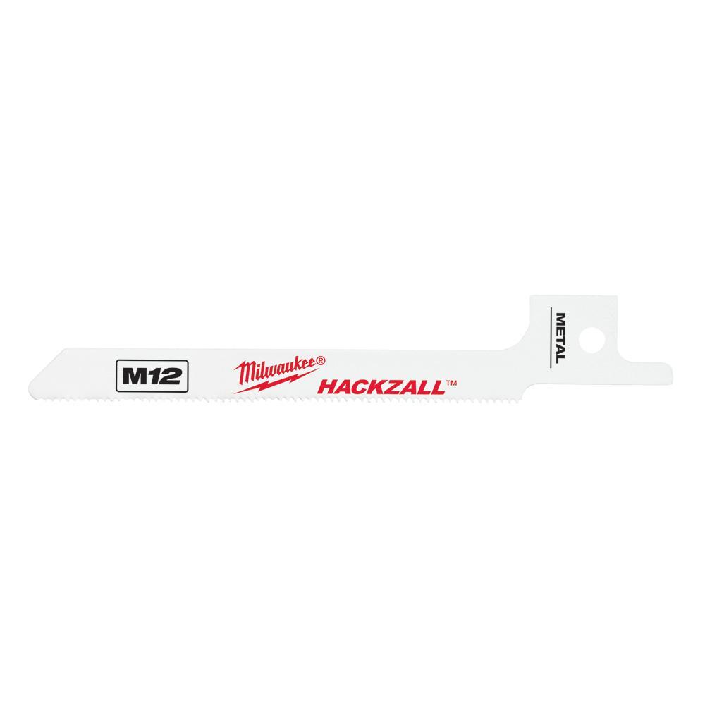 Milwaukee® HACKZALL™ 49-00-5324 Scroll Back Thin Kerf Reciprocating Saw Blade, 3-1/2 in L x 5/16 in W, 24 TPI, Bi-Metal Body, Universal/Toothed Edge Tang