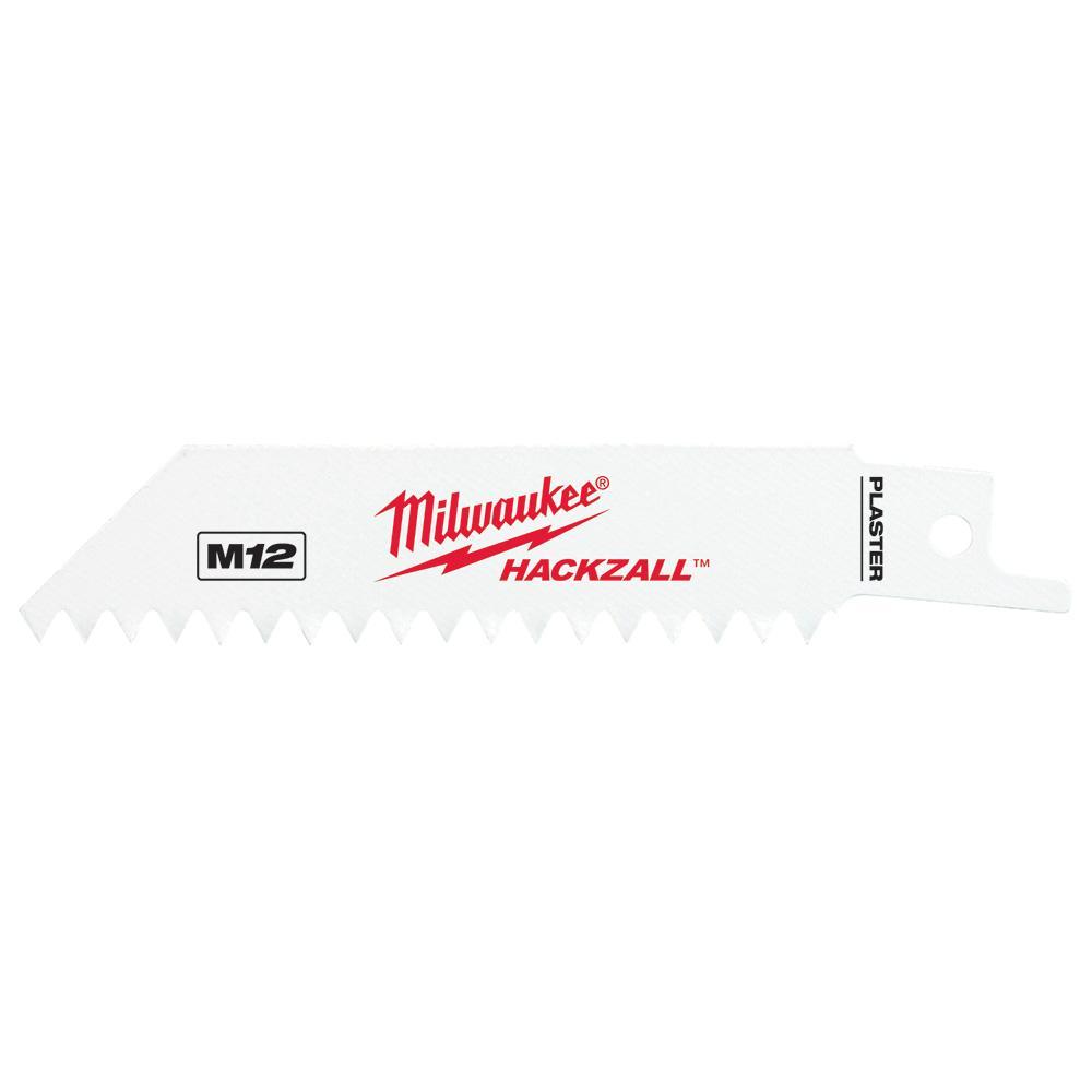 Milwaukee® 49-00-5461 Straight Back Thin Kerf Reciprocating Saw Blade, 4 in L x 3/4 in W, 6 TPI, Bi-Metal Body, Universal/Toothed Edge Tang