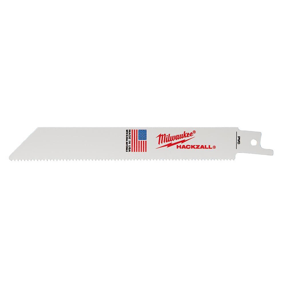 Milwaukee® 49-00-5614 Straight Back Thin Kerf Reciprocating Saw Blade, 6 in L x 3/4 in W, 14 TPI, Bi-Metal Body, Universal/Toothed Edge Tang