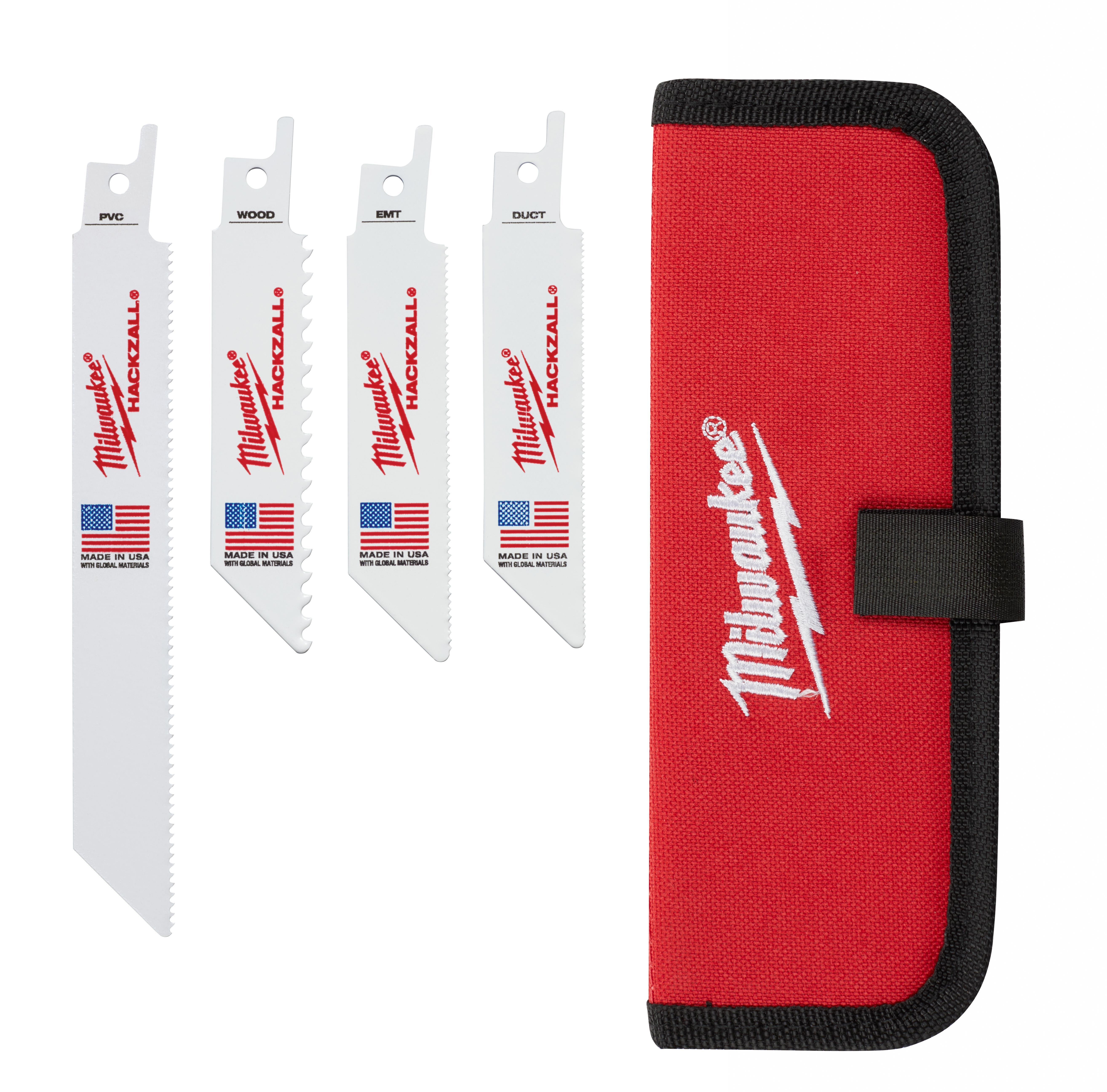 Milwaukee® HACKZALL™ 49-22-0220 Straight Back Thin Kerf Reciprocating Saw Blade Set, 4.6 in L x 3/4 in W, Bi-Metal Body, Universal/Toothed Edge Tang