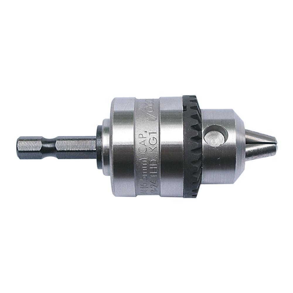 Milwaukee® 49-22-1560 Keyless Drill Chuck, 1/4 in Capacity, Integral Hex Shank Mounting, Plain Bearing, 48-66-3350