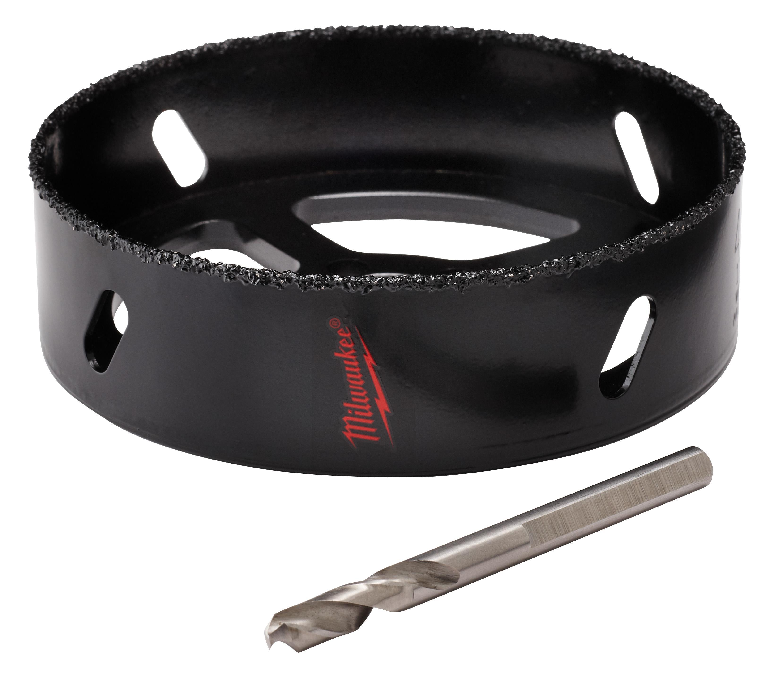 Milwaukee® 49-56-0305 Continuous Grit Edge Recessed Lighting Hole Saw, 6-3/8 in Dia, 1 in D Cutting, Carbide Cutting Edge, 5/8-18 Arbor