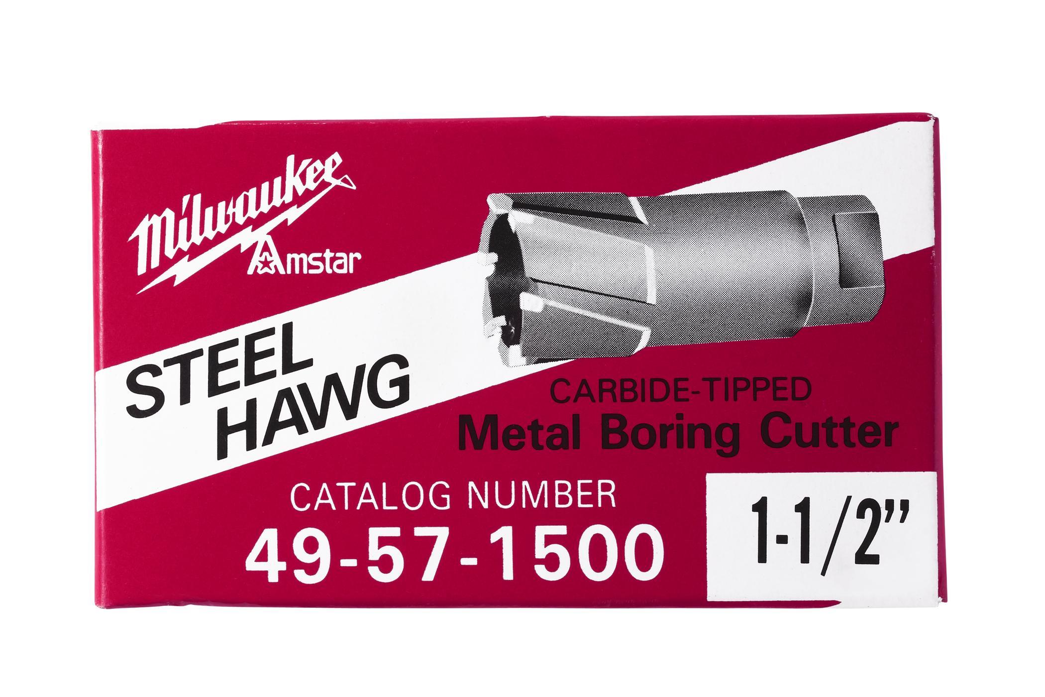 Milwaukee® Steel Hawg® 49-57-1500 Threaded Hole Annular Cutter, 1-1/2 in Dia Cutter, 2 in D Cutting, Carbide, Uncoated, #3 Morse Taper Shank