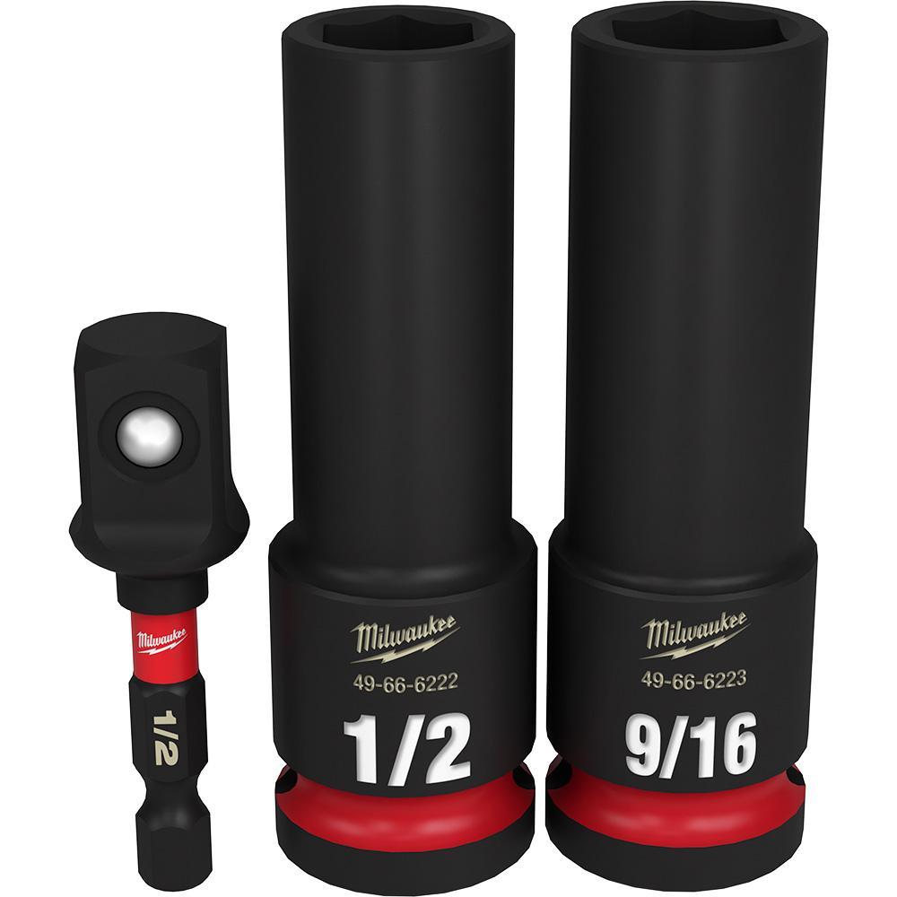 Milwaukee® SHOCKWAVE™ 49-66-4485 Impact Duty Socket Set, 1/2 in Drive, 3 Pieces