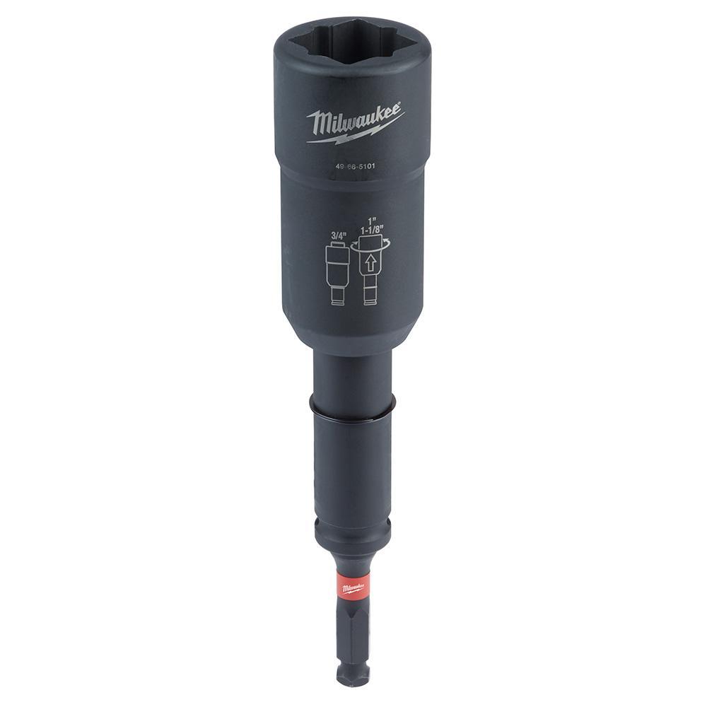 Milwaukee® SHOCKWAVE™ 49-66-5101 2-Piece 3-in-1 Lineman's Distribution Socket, 1/2 in Square Drive, 7/16 in Impact Socket, 4 Points