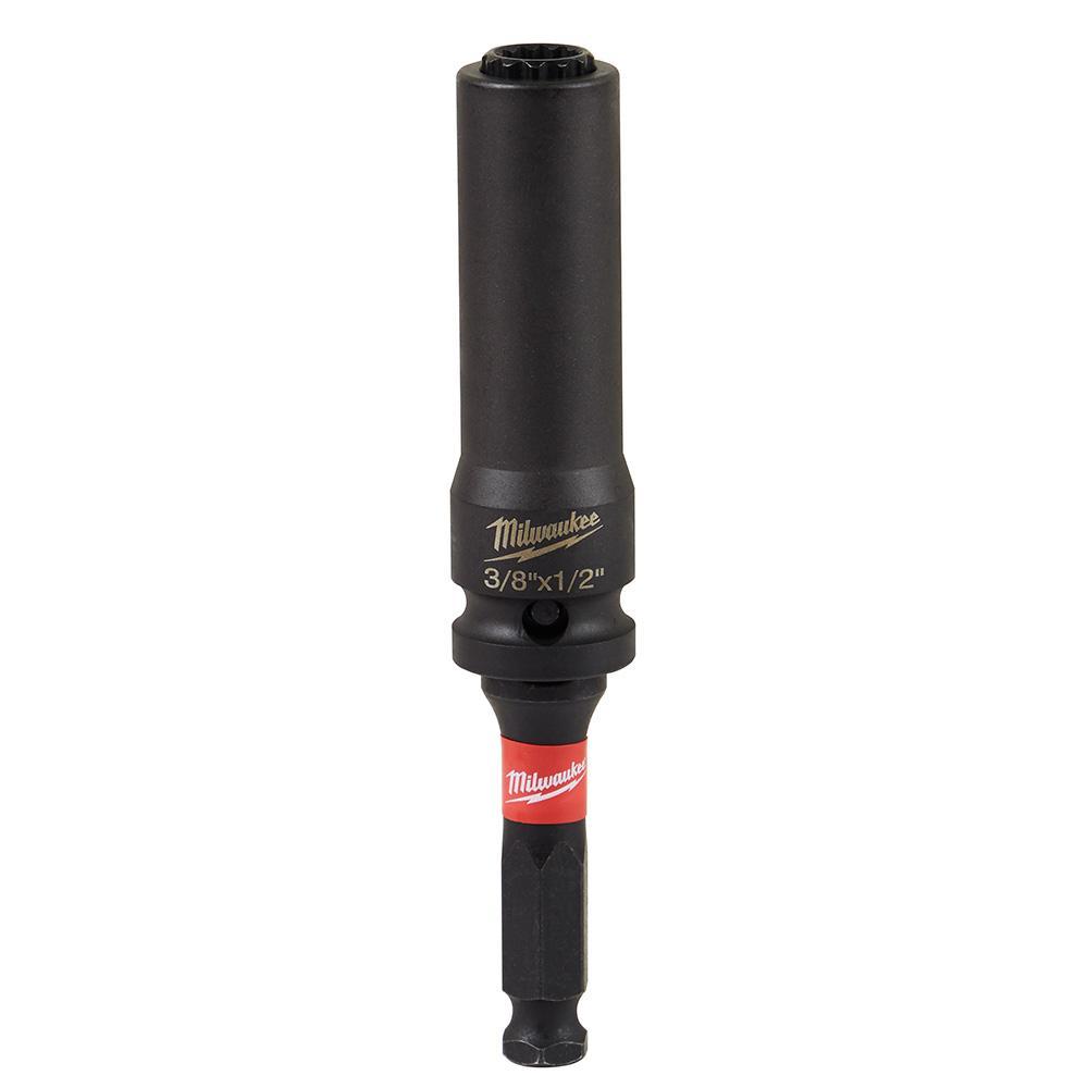 Milwaukee® 49-66-5119 SHOCKWAVE™ Lineman 2-in-1 Socket, 1/2 in Hex x Square Drive, 3/8 x 1/2 in, 12 Points