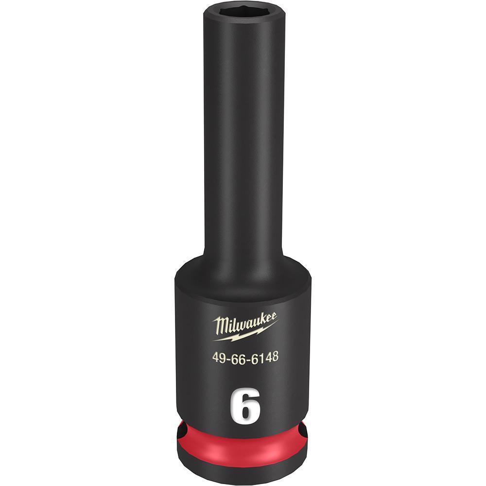 Milwaukee® SHOCKWAVE™ Impact Duty™ 49-66-6148 Socket, 3/8 in Hex Drive, 6 mm Deep Socket, 6 Points