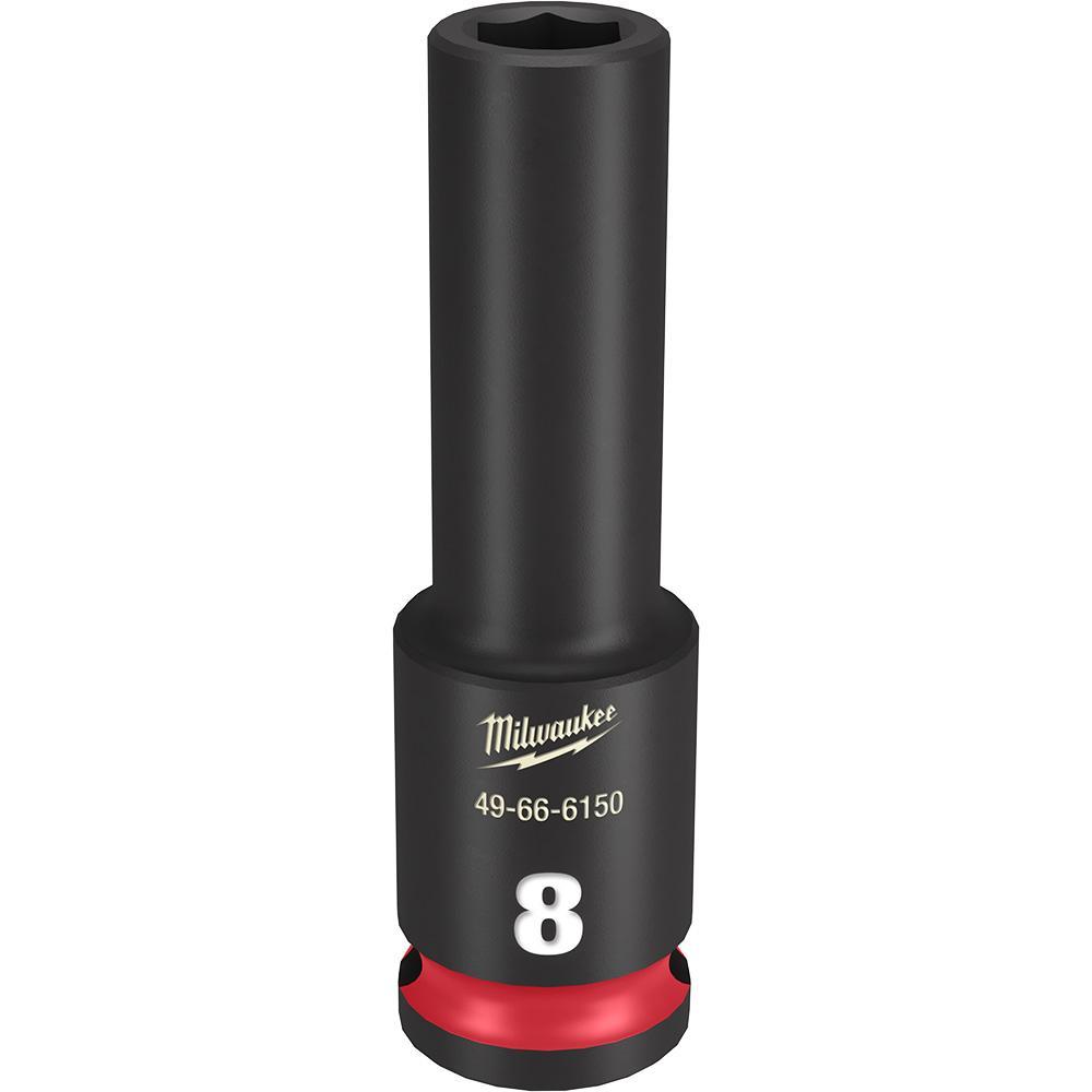 Milwaukee® SHOCKWAVE™ Impact Duty™ 49-66-6150 Socket, 3/8 in Hex Drive, 8 mm Deep Socket, 6 Points
