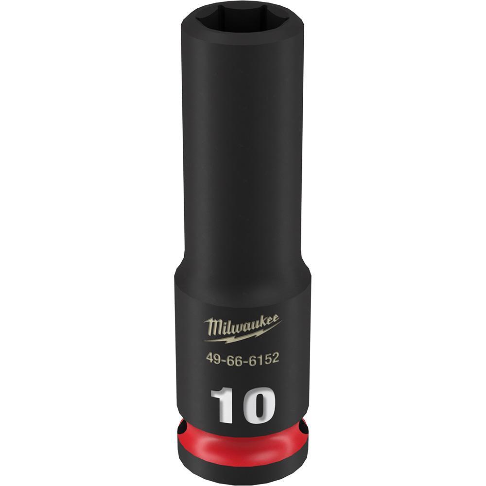 Milwaukee® SHOCKWAVE™ Impact Duty™ 49-66-6152 Socket, 3/8 in Hex Drive, 10 mm Deep Socket, 6 Points