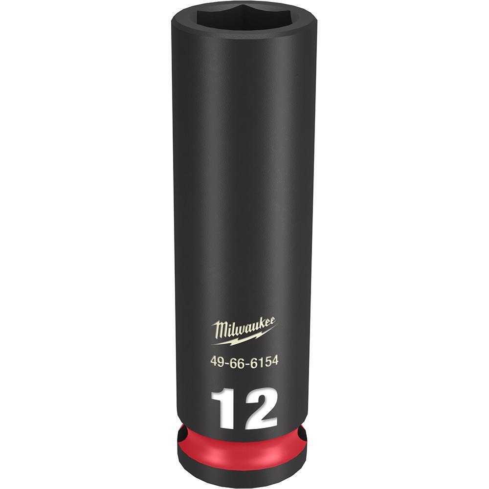 Milwaukee® SHOCKWAVE™ Impact Duty™ 49-66-6154 Socket, 3/8 in Hex Drive, 12 mm Deep Socket, 6 Points