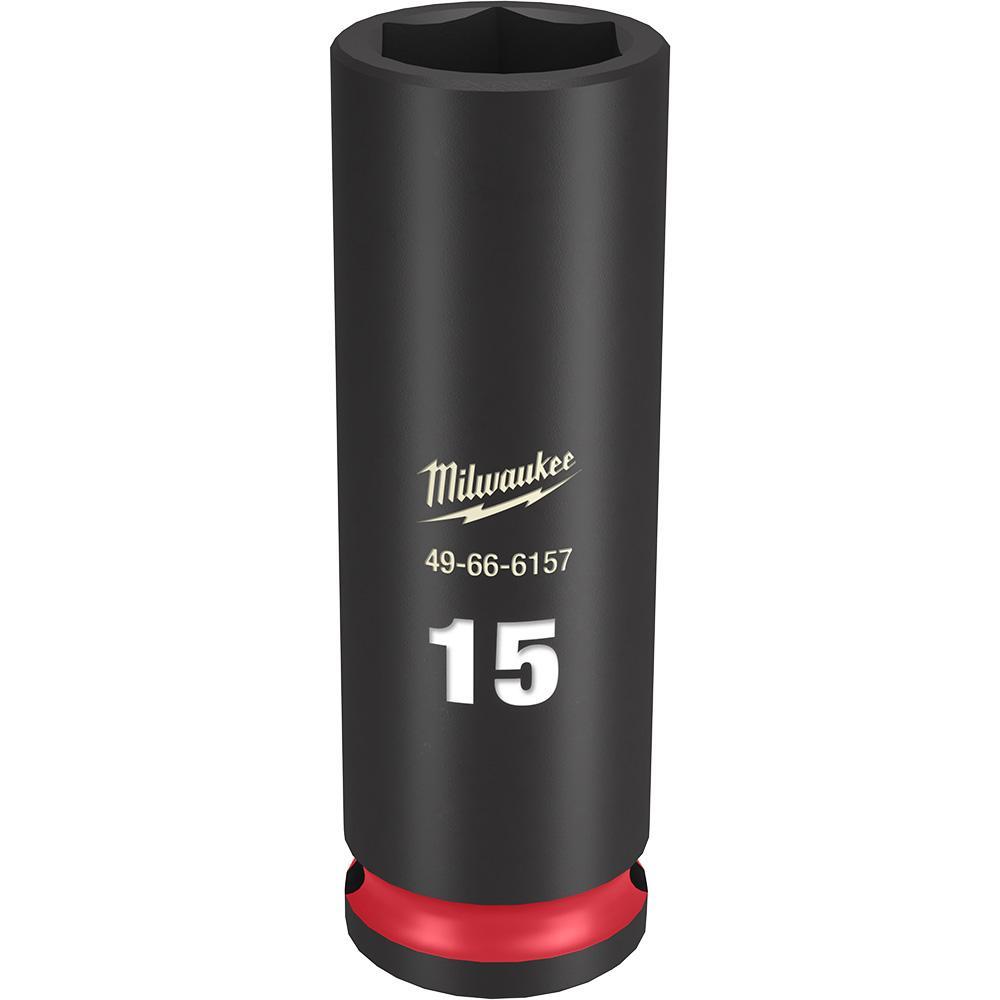 Milwaukee® SHOCKWAVE™ Impact Duty™ 49-66-6157 Socket, 3/8 in Hex Drive, 15 mm Deep Socket, 6 Points