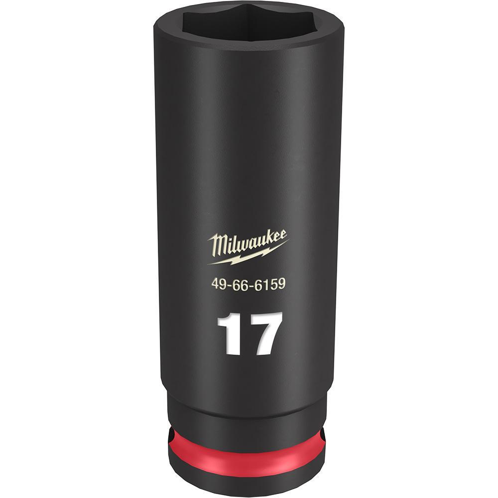 Milwaukee® SHOCKWAVE™ Impact Duty™ 49-66-6159 Socket, 3/8 in Hex Drive, 17 mm Deep Socket, 6 Points