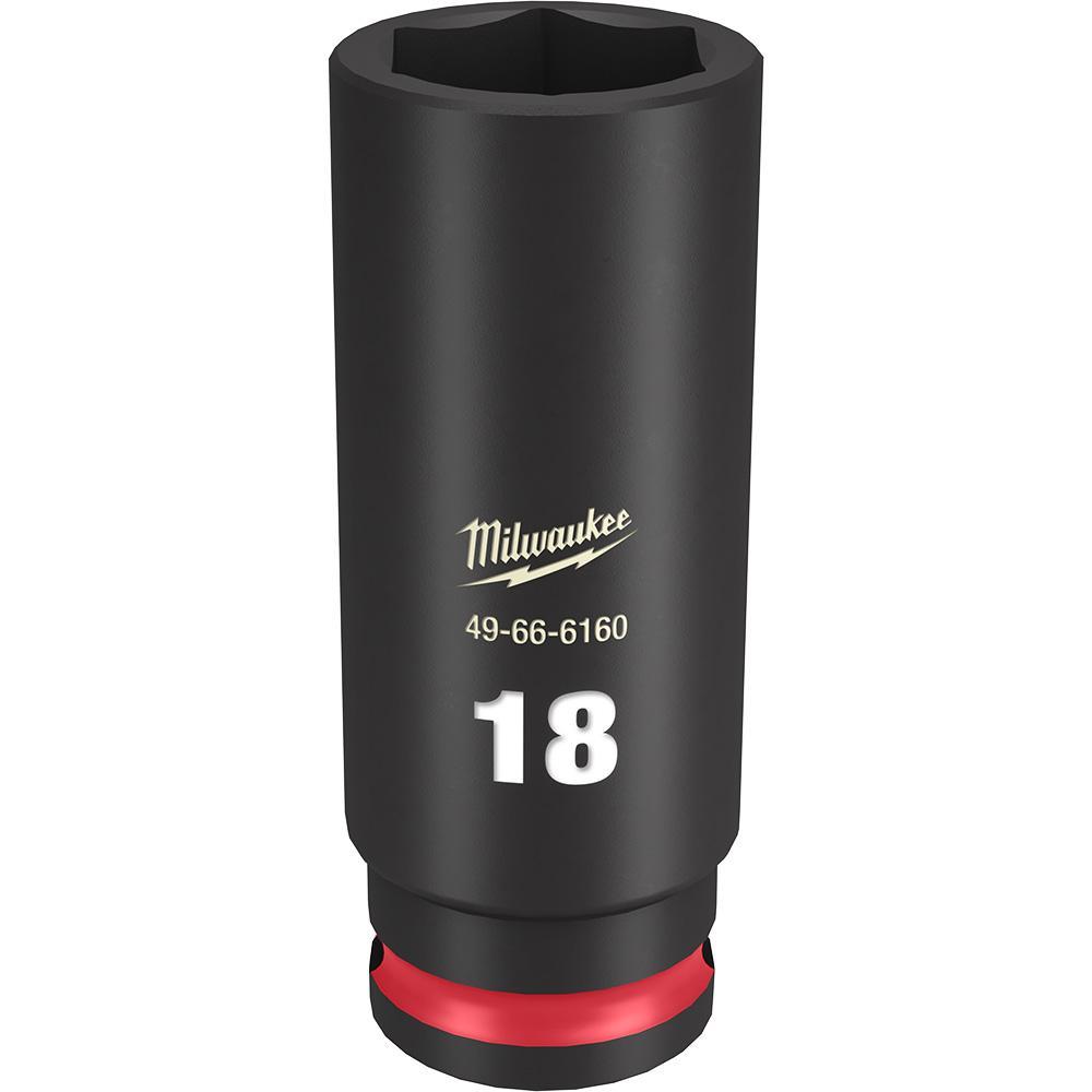 Milwaukee® SHOCKWAVE™ Impact Duty™ 49-66-6160 Socket, 3/8 in Hex Drive, 18 mm Deep Socket, 6 Points