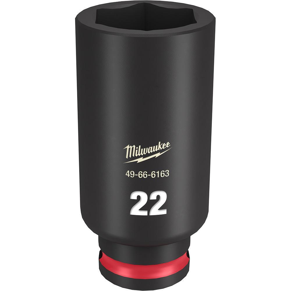 Milwaukee® SHOCKWAVE™ Impact Duty™ 49-66-6163 Socket, 3/8 in Hex Drive, 22 mm Deep Socket, 6 Points