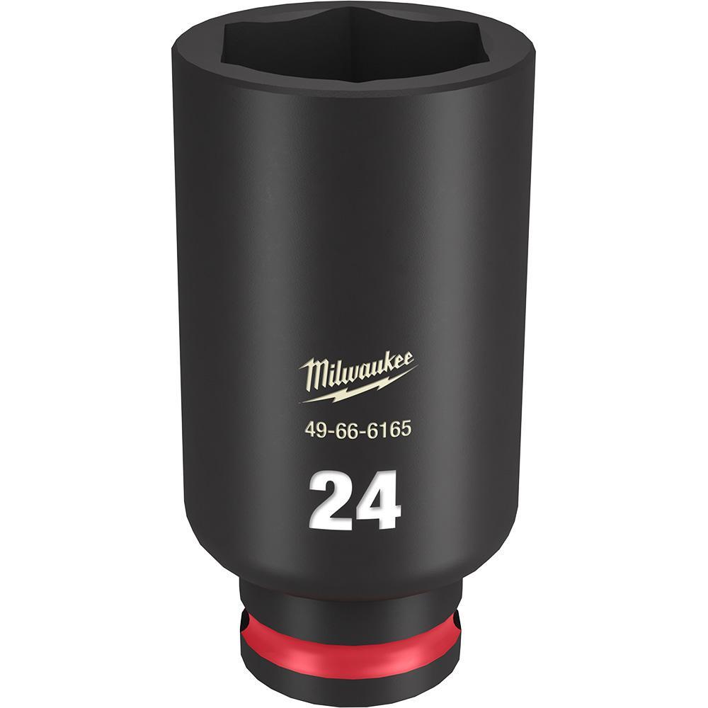 Milwaukee® SHOCKWAVE™ Impact Duty™ 49-66-6165 Socket, 3/8 in Hex Drive, 24 mm Deep Socket, 6 Points