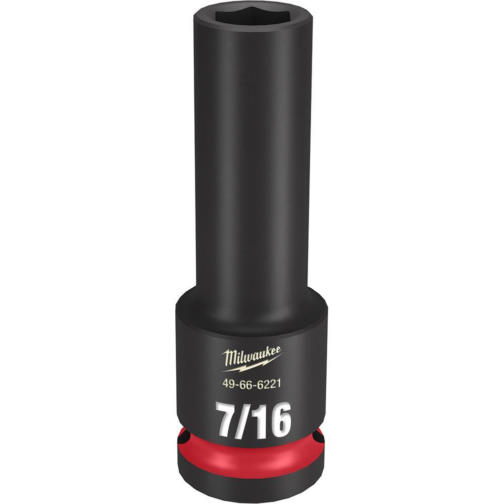 Milwaukee® SHOCKWAVE™ Impact Duty™ 49-66-6221 Socket, 1/2 in Hex Drive, 7/16 in Deep Socket, 6 Points