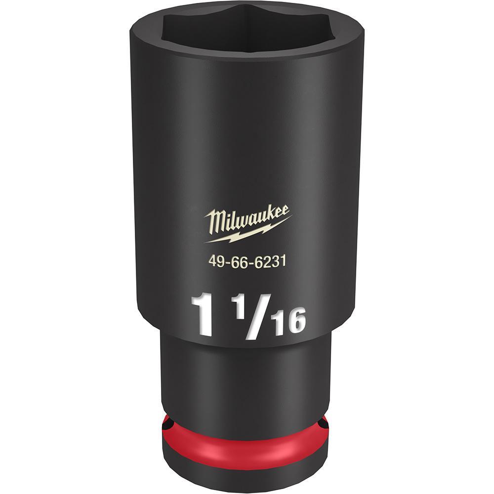 Milwaukee® SHOCKWAVE™ Impact Duty™ 49-66-6231 Socket, 1/2 in Hex Drive, 1-1/16 in Deep Socket, 6 Points